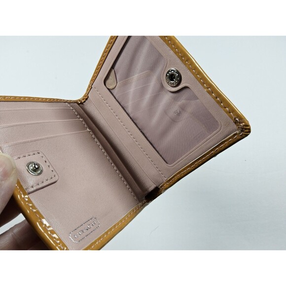 Coach Signature OP Art Patent Bifold Snap Wallet - Picture 4 of 7